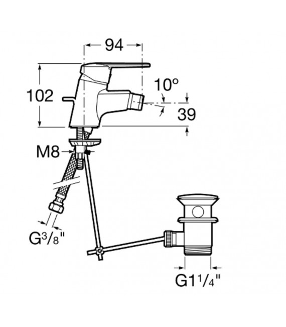 VICTORIA Monomando Bidé con desagüe automático