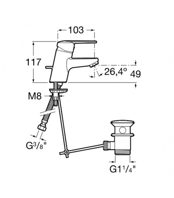 VICTORIA Monomando Lavabo con desagüe automático