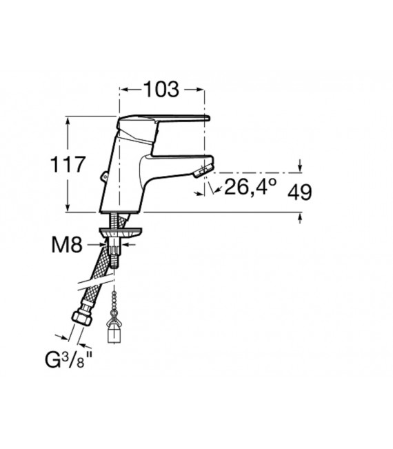 VICTORIA Monomando Lavabo con desagüe automático