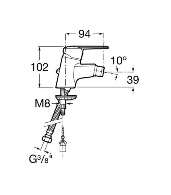 VICTORIA Monomando Bidé con desagüe automático