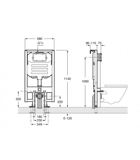 DUPLO WC COMPACT ISTERNA EMPOTRADA