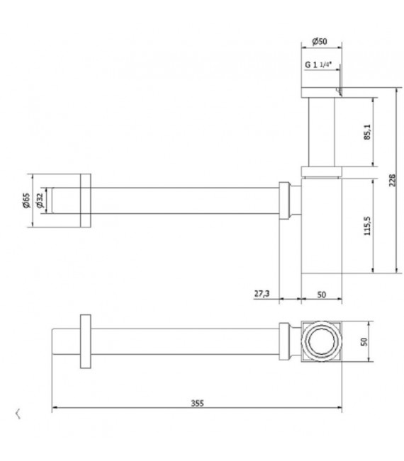 SIFON VISTO Lavabo Genebre