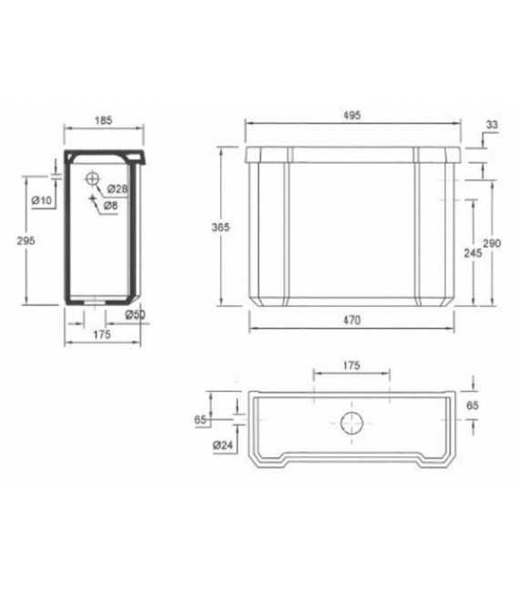 ABS Rociador 200 Rectangular sin Brazo