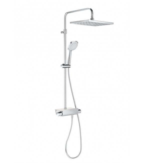 Deck SQUARE - Columna de ducha termostática con repisa