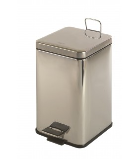 MEDICLINICS PP1206C Cubo Pedal Cuadrado 6L. Inox Brillo