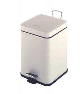 MEDICLINICS PP1214 Cubo Pedal Cuadrado 14,5L. Epoxi Blanco