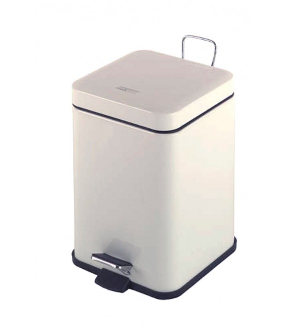 MEDICLINICS PP1214 Cubo Pedal Cuadrado 14,5L. Epoxi Blanco