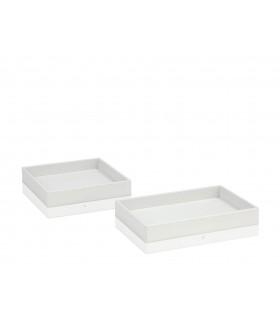 ANDREA HOUSE AX62319 Bandeja Diseño Imitación Piel Blanca