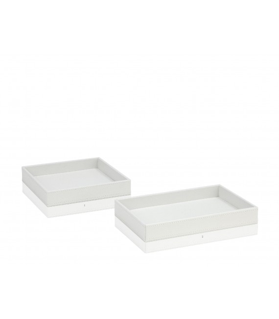 ANDREA HOUSE AX62319 Bandeja Diseño Imitación Piel Blanca