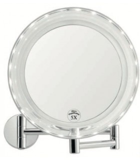ANDREA HOUSE BA62077 Espejo Pared Extensible Con Led X5 Au. Ø19,5 Cm