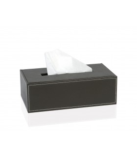ANDREA HOUSE BA7172 Soporte Pañuelos Efecto Piel Negro