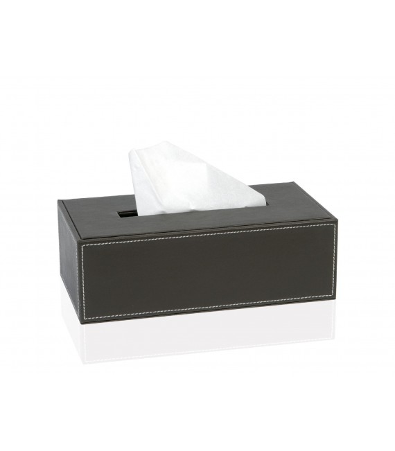 ANDREA HOUSE BA7172 Soporte Pañuelos Efecto Piel Negro
