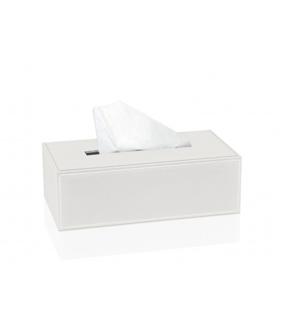 ANDREA HOUSE BA7286 Soporte Pañuelos Efecto Piel Blanco
