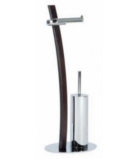 ANDREA HOUSE BA09511 Soporte Papel/Escobilla Cromado/Madera