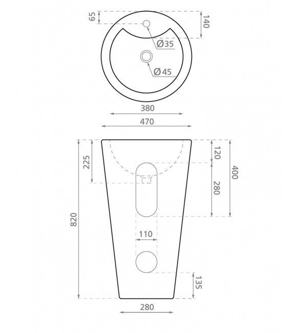 ROMA Lavabo Pedestal