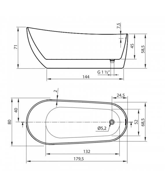 TRENTO Bañera Exenta