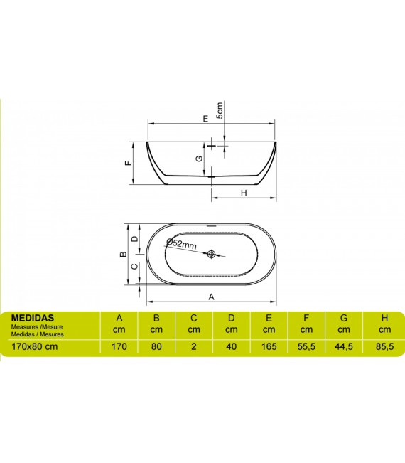 TRENTO Bañera Exenta