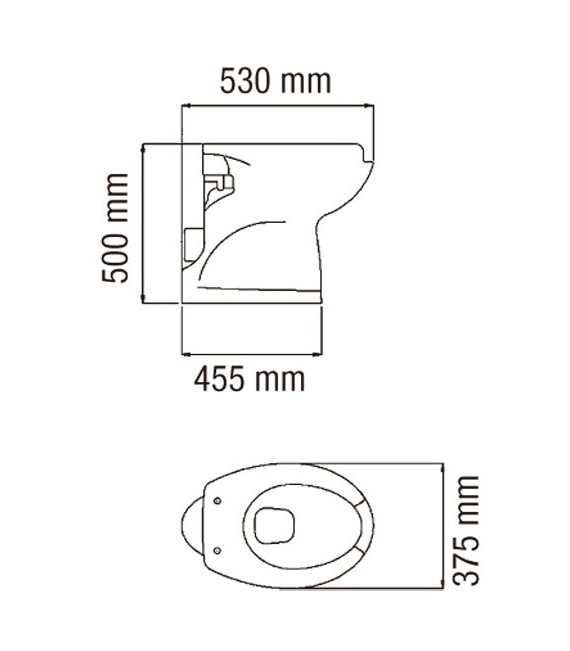 INODORO ALTO para tanque alto