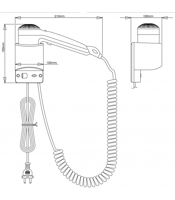 MEDICLINICS SC0020CS Secador De Pelo Lateral Negro