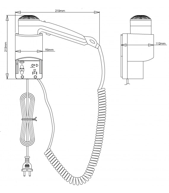 MEDICLINICS SC0030 Secador De Pelo Blanco Con Enchufe