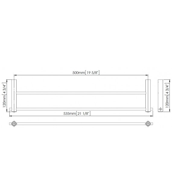 MEDICLINICS AI0030C Toallero doble acero Brillo