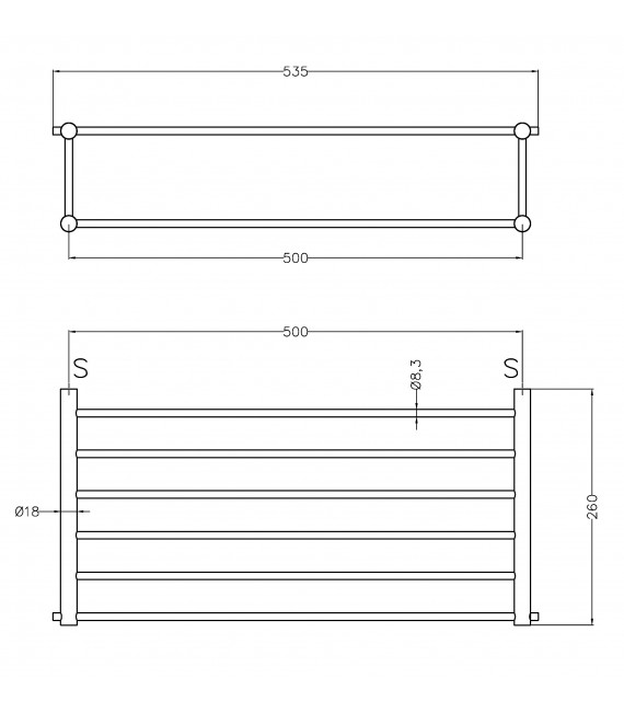 MEDICLINICS Estante para toallas con barra AI0040C acero Brillo