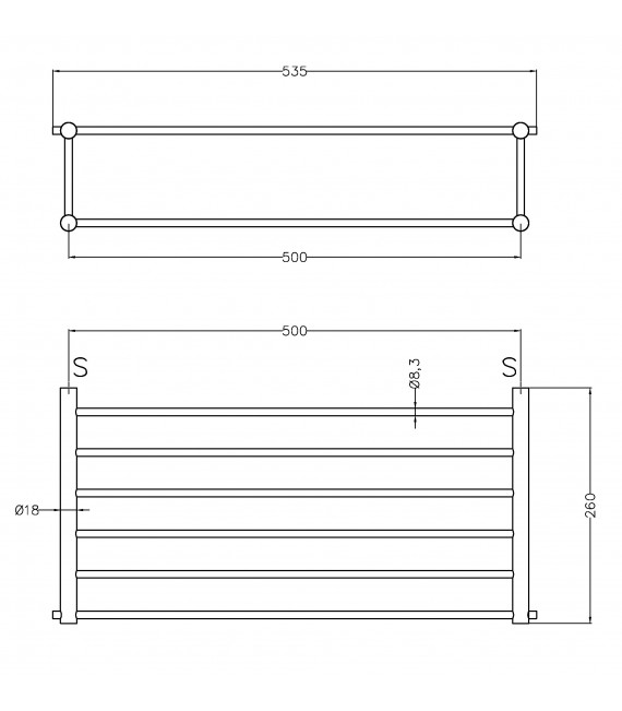 MEDICLINICS Estante para toallas con barra AI0040CS acero mate