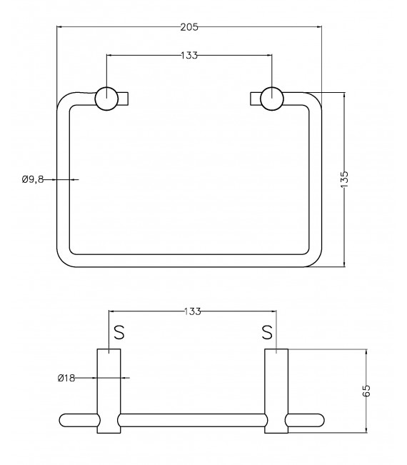 MEDICLINICS AI0090CS Toallero acero mate