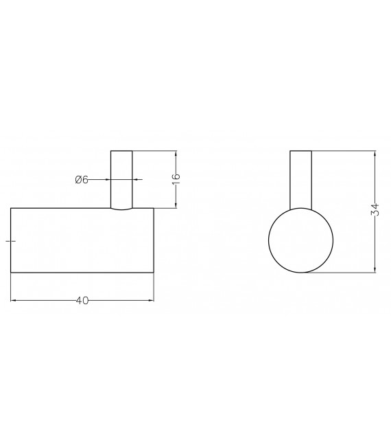 MEDICLINICS AI0010CS Percha simple pared acero mate