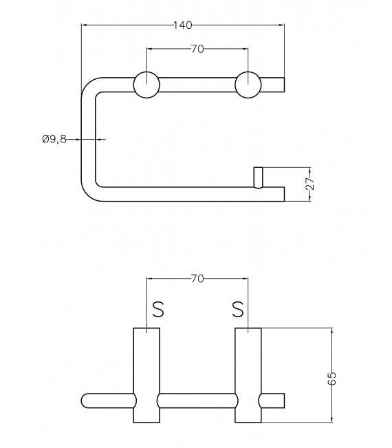 MEDICLINICS AI0070CS Portarollos sin tapa acero mate
