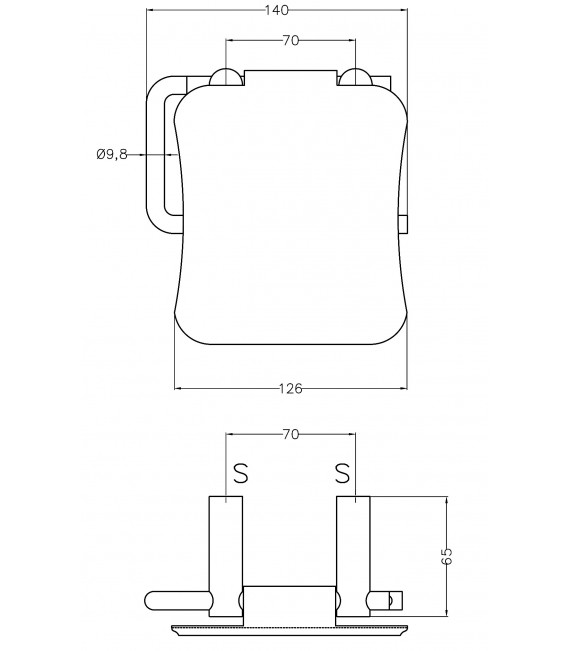 MEDICLINICS AI0080C Portarollos con tapa acero Brillo