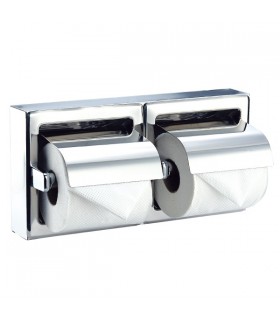 MEDICLINICS AI0320C Portarollos doble con tapa acero Brillo