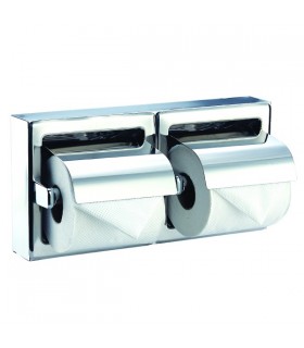 MEDICLINICS AI0320CS Portarollos doble con tapa acero mate