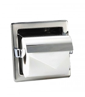 MEDICLINICS AIE310C Portarrollos con tapa empotrable acero Brillo