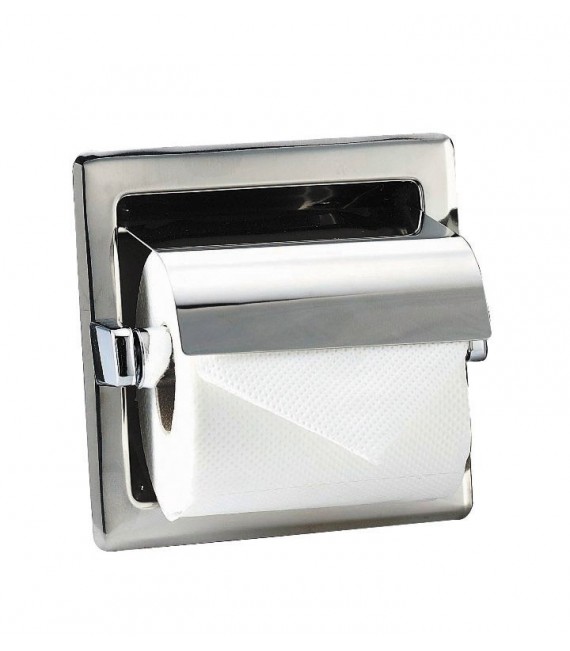 MEDICLINICS AIE310C Portarrollos con tapa empotrable acero Brillo