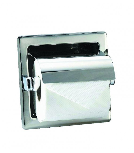 MEDICLINICS AIE310CS Portarrollos con tapa empotrable acero mate