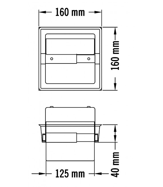 MEDICLINICS AIE310CS Portarrollos con tapa empotrable acero mate