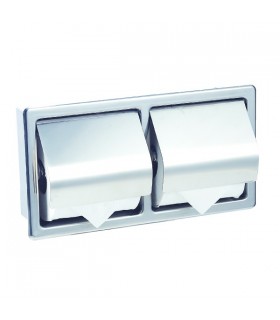 MEDICLINICS AIE320C Portarrollos doble con tapa empotrable acero Brillo
