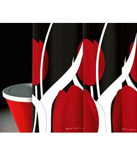 GEDY 6012774230 Cortina G-Olanda Negro/Blanco/Rojo 120X200