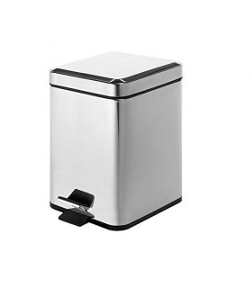 GEDY 23091300000 ARGENTE Papelera Cuadrada 5 litros