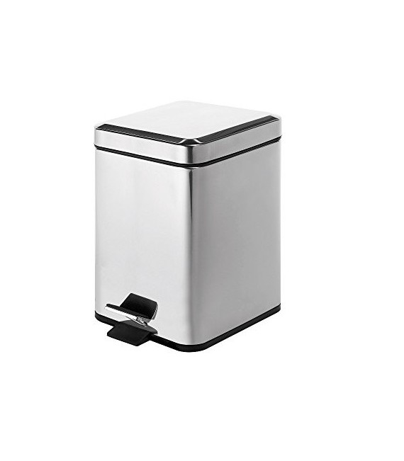 GEDY 23091300000 ARGENTE Papelera Cuadrada 5 litros