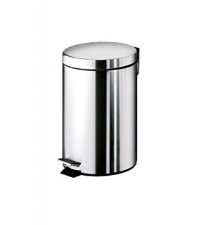 GEDY 27091300000 Argenta Papelera redonda 5 litros con pedal Cromo brillo