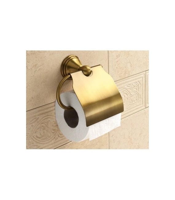 GEDY 75254400200 Portarrollo Con Tapa Romance Bronce