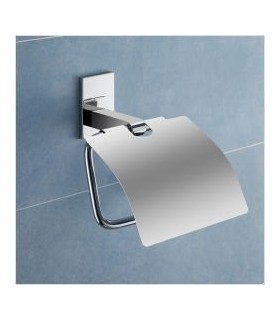 GEDY 78251300100 Portarrollo Con Tapa Maine Cromo