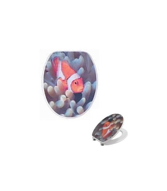 GEDY CO410600200 Tapa Wc G-Granato Dibujo Pez Payaso 3D