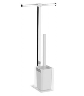 GEDY RA327300000 RAINBOW Columna Portarrollo+Escobillero Plata