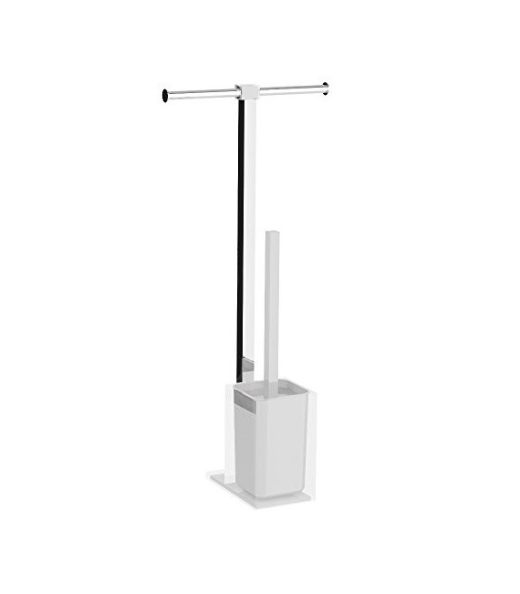 GEDY RA327300000 RAINBOW Columna Portarrollo+Escobillero Plata