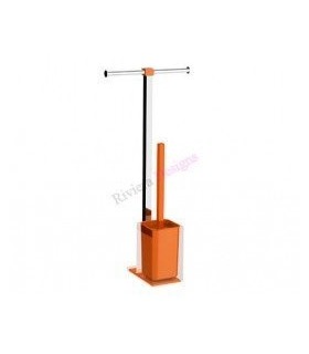 GEDY RA326700000 RAINBOW Columna Portarrollo+Escobillero Naranja