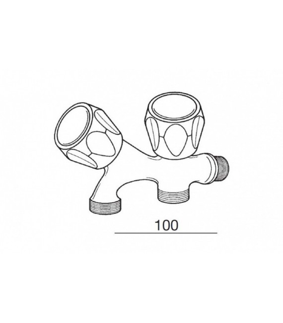 Grifo Lavadora Doble 1/2 3/4 3/4