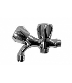 Grifo Lavadora Doble Con Aireador 1/2 3/4